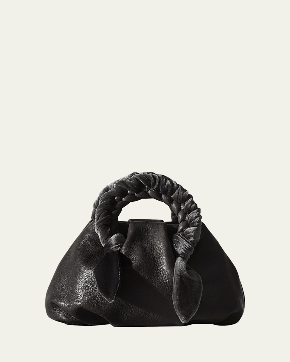Bombon Velvet Foulard Leather Crossbody Bag